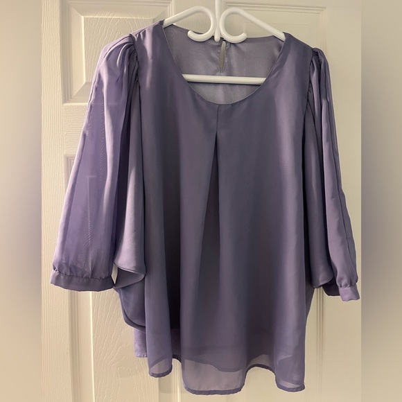 ***๐3 for $35./Beautiful purple sheer blouse. - Picture 1 of 12